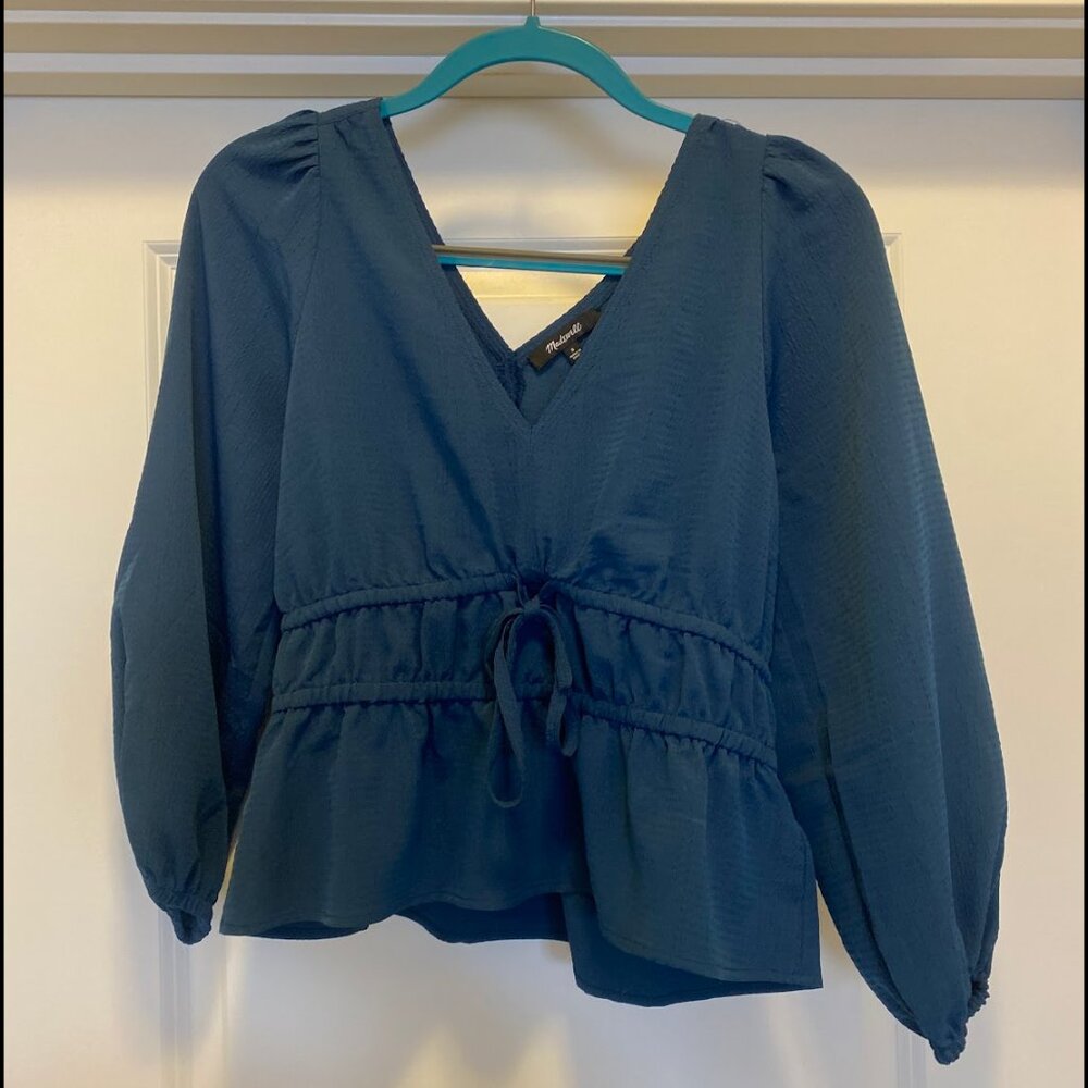 Madewell Blue Saffi Blouse